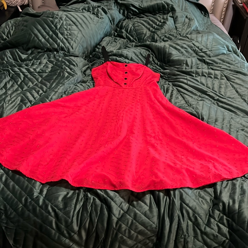 Stop Staring! Red Vintage Floral Dress